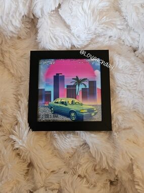 ✨️Retro Vaporwave Car Art Print - Black Frame